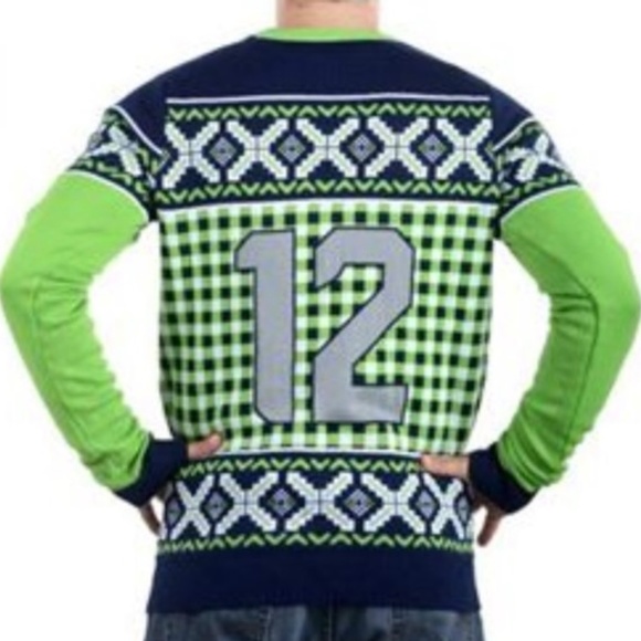 🎉NFL Ugly Holiday Seattle Seahawks Sweater, Men’s Size M, Blue/Green/Whi… - Picture 2 of 8